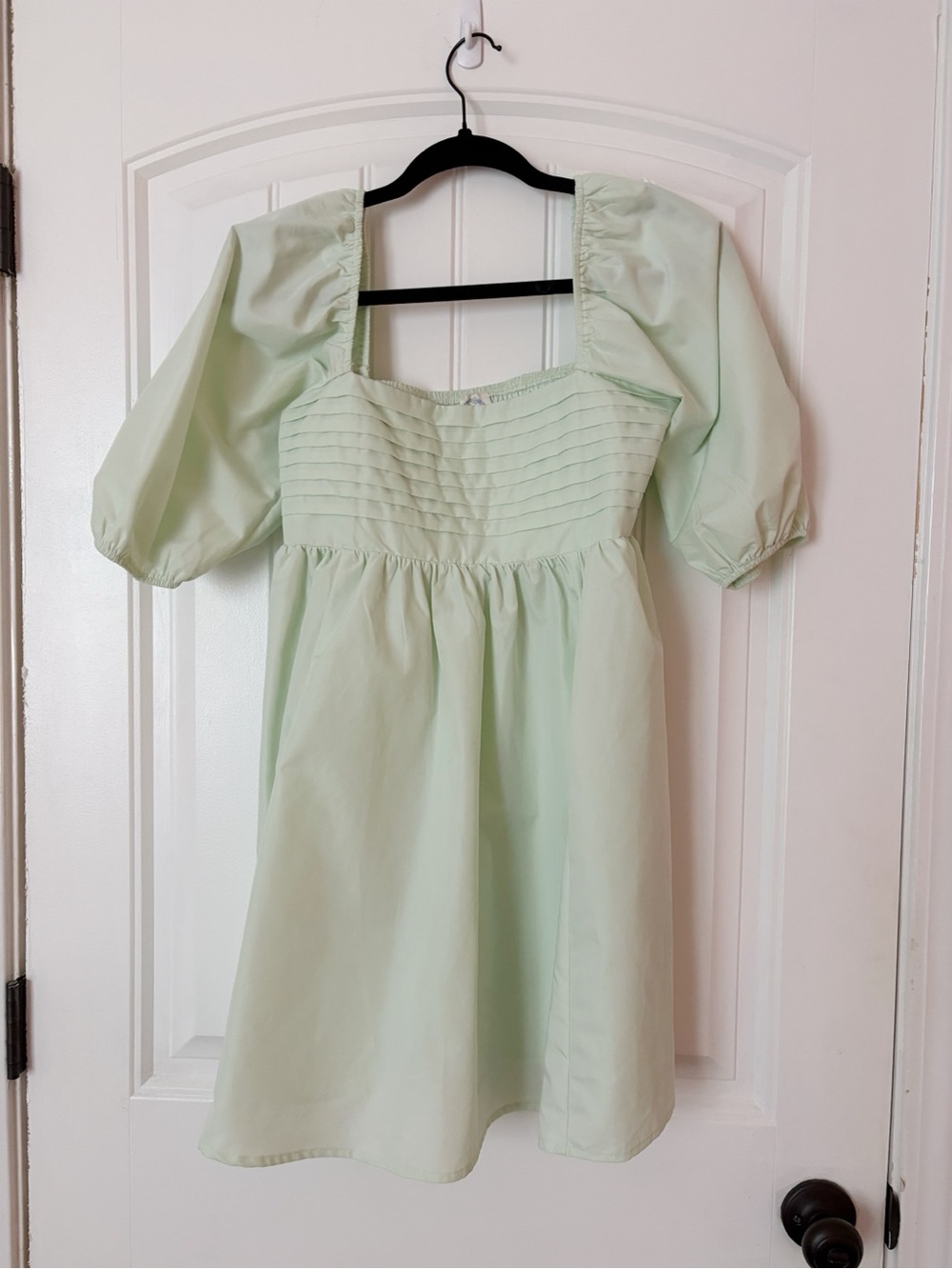 Blue Rain Mint Green Puff-Sleeve Mini Dress